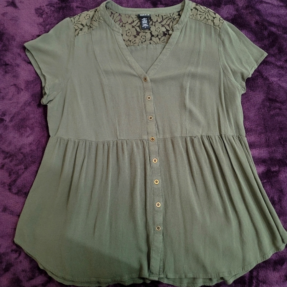 Olive green top